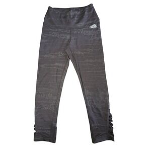 The North Face Womens FlashDry Black Tonal Stripe Lattice Ankle Leggings Size M